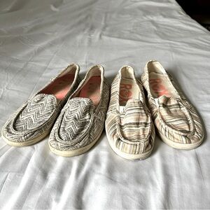 2 Pair Roxy Slip On Shoes - Size 8 and 8.5